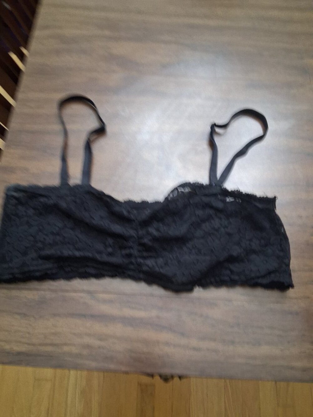 Torrid black lace bandeau bralette 1x euc